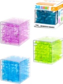 Головоломка 3D лабиринт (9,5х9,5х9,5 см, в коробке. 3 цвета микс) ( Арт. Y6457088)